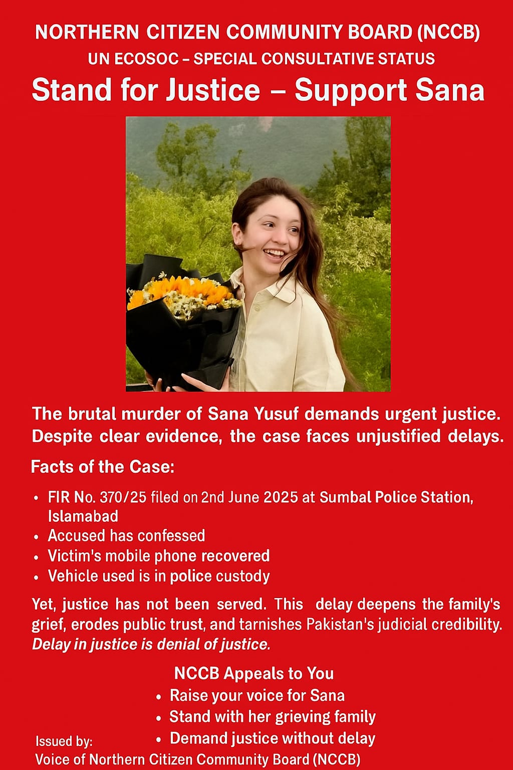Sana Yusuf case: